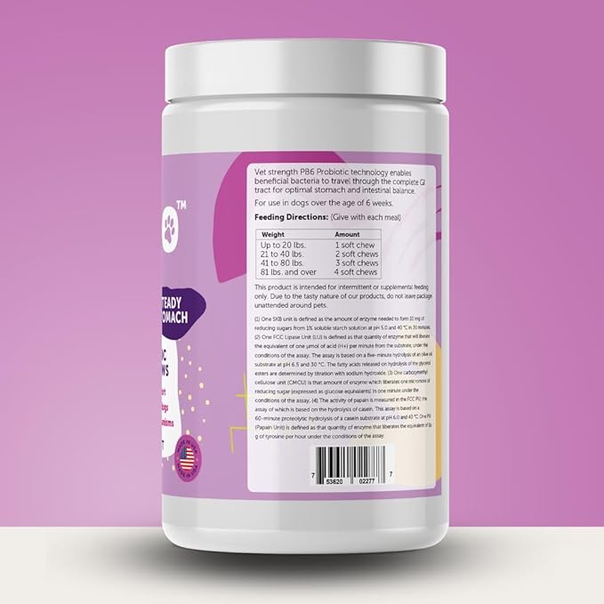 Fido Steady Stomach Probiotic Soft Chews, Chicken Flavor, 60 Chews | Organic Digestive Supplements | Supports Gut Health & Sensitive Stomachs | Veterinarian Approved for All Life Stages