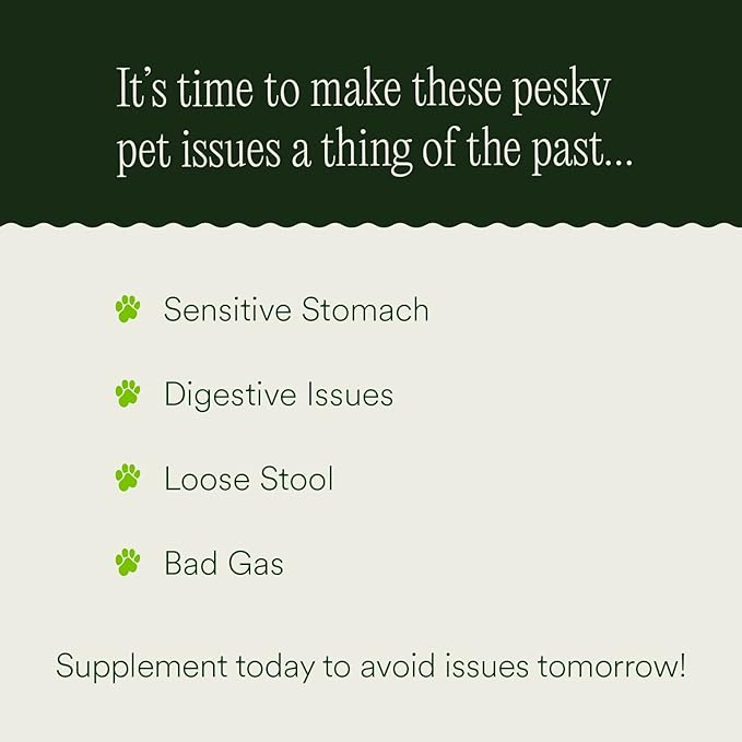 pawTree Gastro Pro Plus- Probiotics, Prebiotics & Digestive Enzymes Supplement for Dogs & Cats- Promotes Stomach Relief, Helps with Upset Gut, Constipation, Bad Gas & Diarrhea- Pet Health Essentials