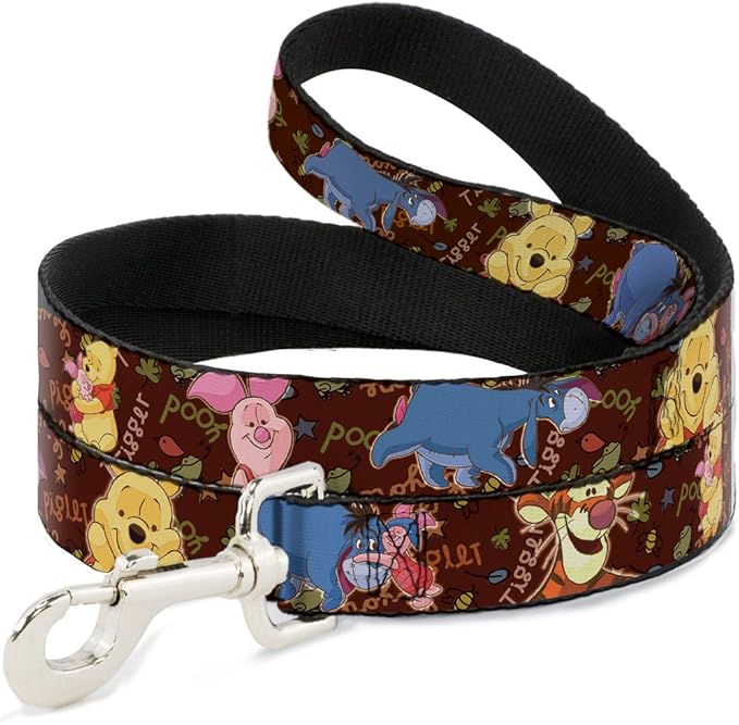 Buckle-Down Pet Leash - Winnie the Pooh Character Poses - 6 Feet Long - 1" Wide