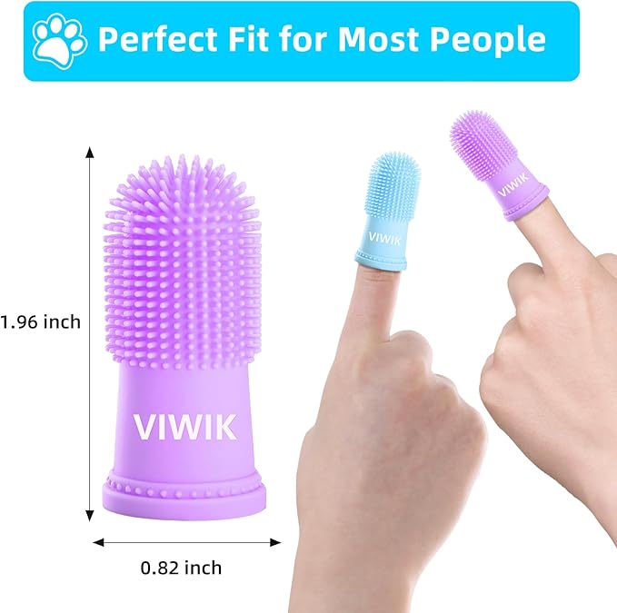 4Pack Dog Toothbrush Dog Tooth Brushing Kit, Cat Finger Toothbrush for Dogs Small Breed, Medium Large Dogs, Puppy Toothbrush for Dog Teeth Cleaning & Dental Care, Pet Finger Toothbrush Kit