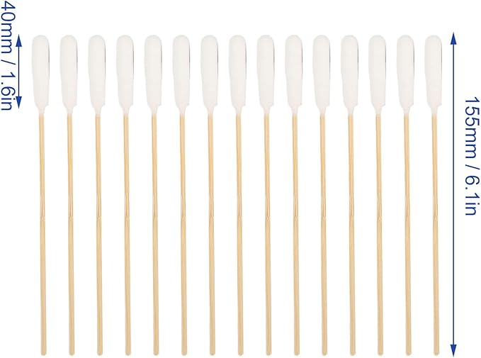 100Pcs Cotton Buds for Dogs and Cats, 6 Inch Long Qtips, Professional Dirt Removal Bamboo Stick Pet Lengthen Cotton Swabs for Cleaning Dog and Cat Ears, Apply Medicine, Clean Wound