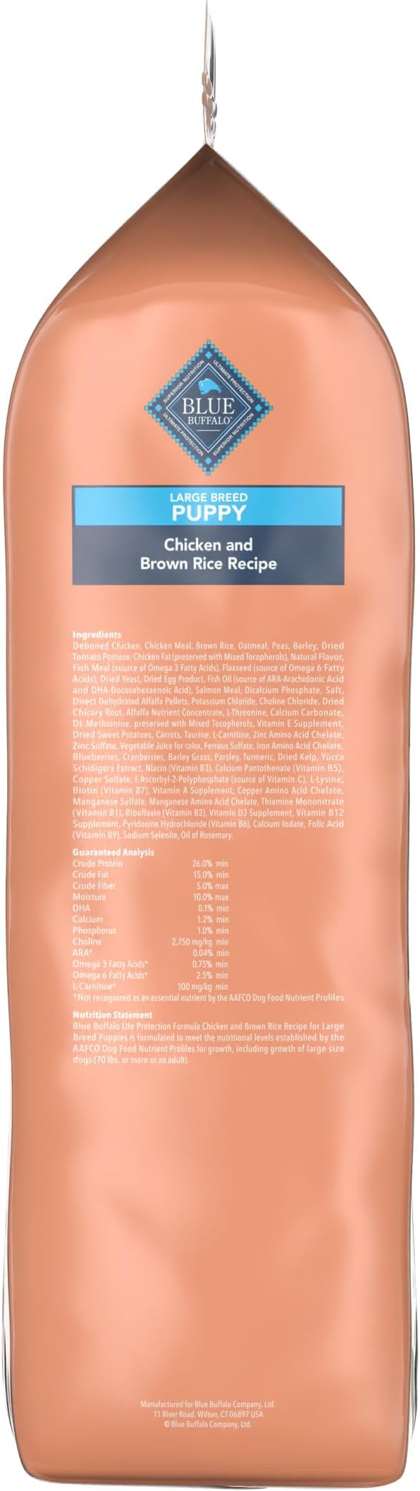 Blue Buffalo Life Protection Formula Natural Puppy Large Breed Dry Dog Food, Chicken and Brown Rice 34-lb
