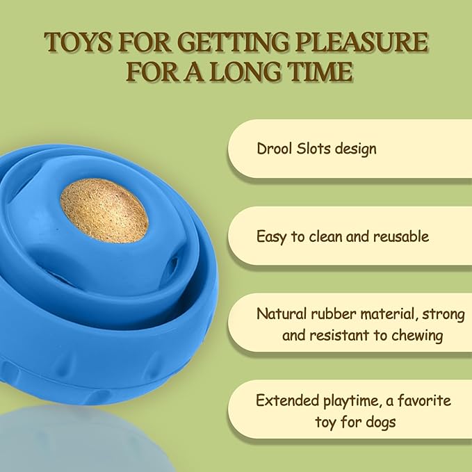 Freezable Fillable Dog Toy: Long-Lasting Rubber Chew Toy with Silicone Treat Tray, Distracts Your Pup from Boredom, Reusable & Dishwasher Safe, for Large Dogs 25lbs+, Blue