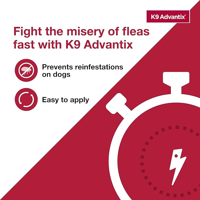 K9 Advantix Flea, Tick & Mosquito Prevention for Dogs 21-55 lbs. | Flea Drops for Large Dogs | Apply Monthly | 2 Treatments