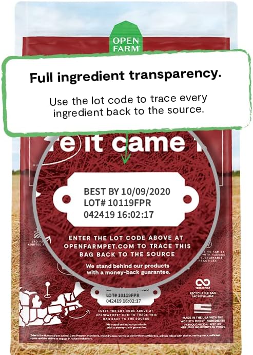 Open Farm Ancient Grains Dry Dog Food, Humanely Raised Meat Recipe with Wholesome Grains and No Artificial Flavors or Preservatives (Grass-Fed Beef Ancient Grain, 22 Pound (Pack of 1))