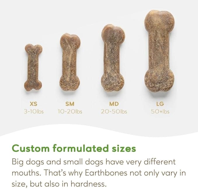 Earthbones Dental Chews for Dogs 3-10lbs, 30 Bones