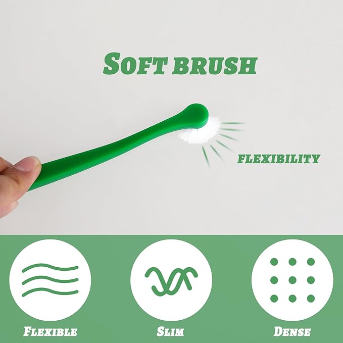 2Pcs Dog Toothbrush Soft Pet Toothbrush with Long Handle Pet Cat Dental Care Oral Hygiene Toothbrush Dog Dental Care Kit for Puppy, Kitten, Cats Small Breed Dogs