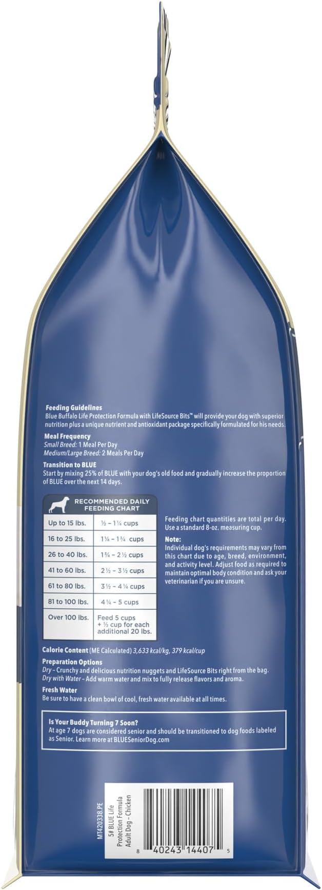 Blue Buffalo Life Protection Formula Natural Adult Dry Dog Food, Chicken and Brown Rice 5-lb Trial Size Bag