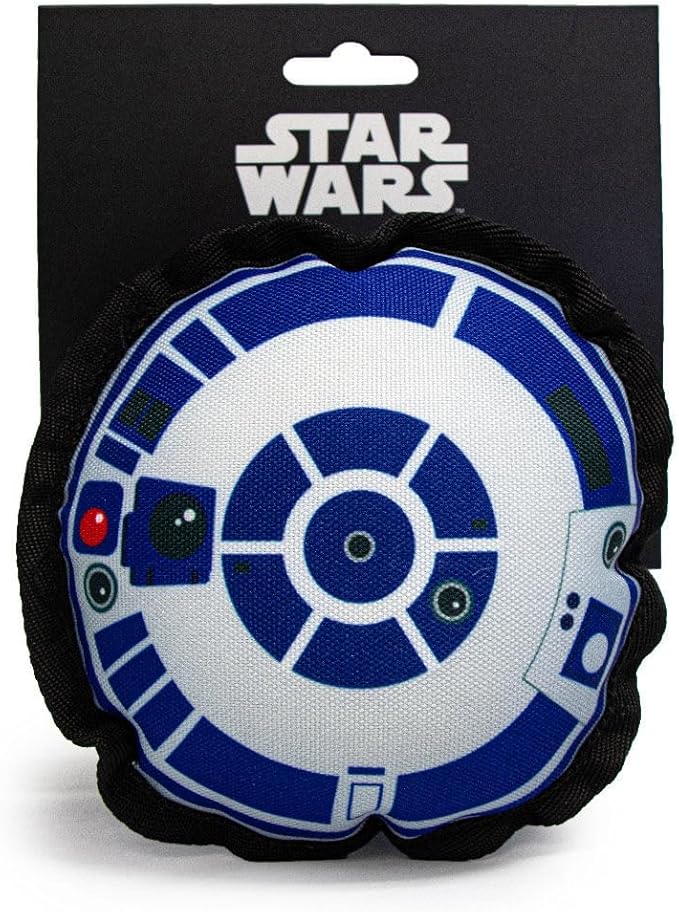 Buckle-Down Dog Toy, Star Wars, Ballistic Squeaker R2D2 Head Top View, 8 x 8 in (20.3 x 20.3 cm) (DTPT-SWBAI)