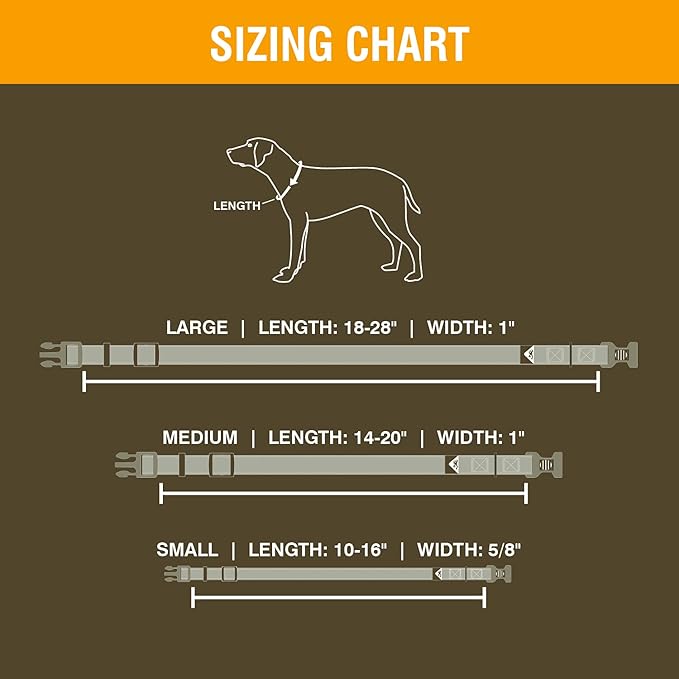 Browning Classic Preformance Webbing Pet Collar, Fully Adjustable, Available in Solid Colors and Camo Patterns, Realtree MAX-7, Medium