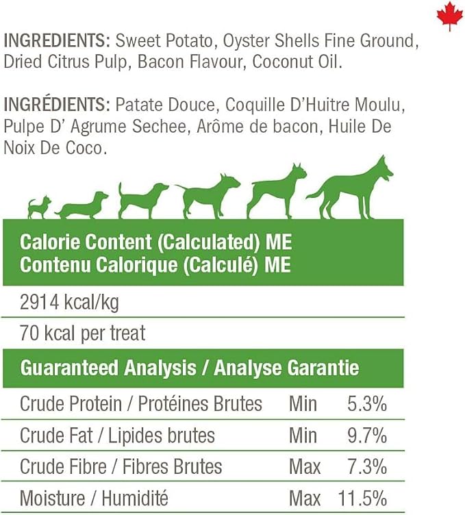 Crumps' Naturals Plaque Busters Dental Dog Sticks, 7 Inches, in 2 Flavor Variety Bundle: (1) Original and (1) Bacon (2 Bags Total, 10 Sticks/Bag, 9.5 Ounce Bags) Plus Shaynanigans Silicone Lid