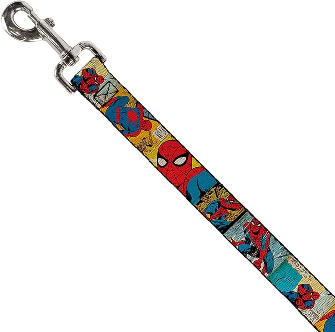 Buckle-Down Pet Leash - Spider-Man Comic Strip - 4 Feet Long - 1/2" Wide