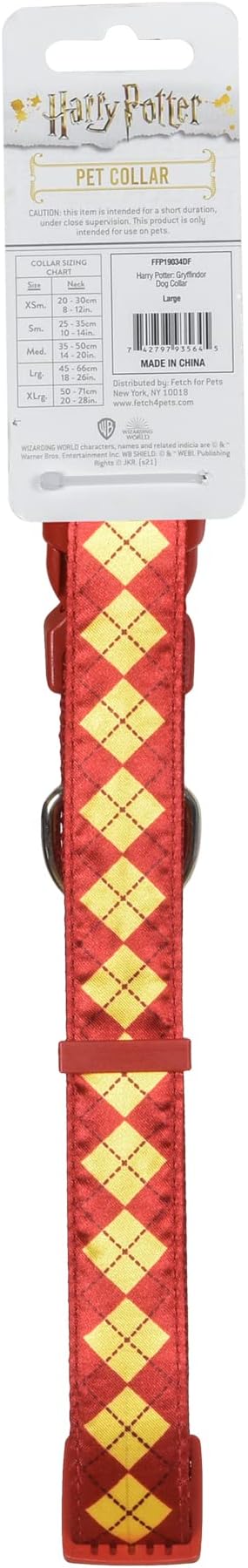 Harry Potter Gryffindor Dog Collar in Size Medium| Medium Dog Collar, Harry Potter Dog Collar | Harry Potter Dog Apparel & Accessories for Hogwarts Houses, Gryffindor