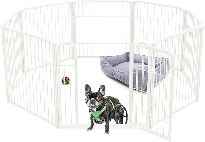 FXW Homeplus Dog Playpen Designed for Indoor Use, 24" Height for Puppy and Small Dogs, WhiteâPatented
