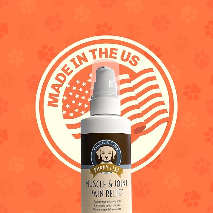Muscle and Joint Pain Relief Cream for Dogs - Quick Absorption Liniment for pain relief for dogs - Made in USA with Natural Ingredients - for Acute and Chronic Arthritis Pain