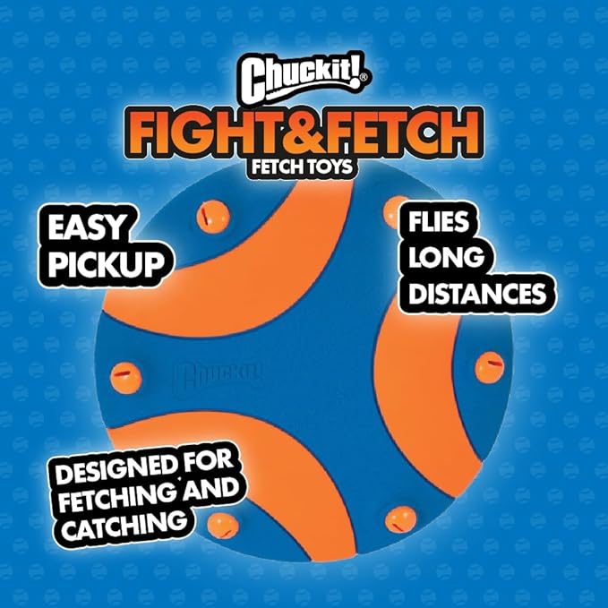 Chuckit Whistle Flight Outdoor Dog Toy, Orange and Blue