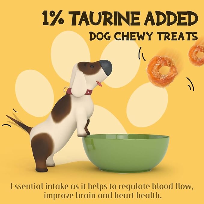 ASMPET Chicken Jerky Dog Treats, Chicken Rings Small Training Chewy Snacks, High Protein All Natural Limited Ingredient Soft Chewy Treats for Small Medium Large Dogs 11 Ounce