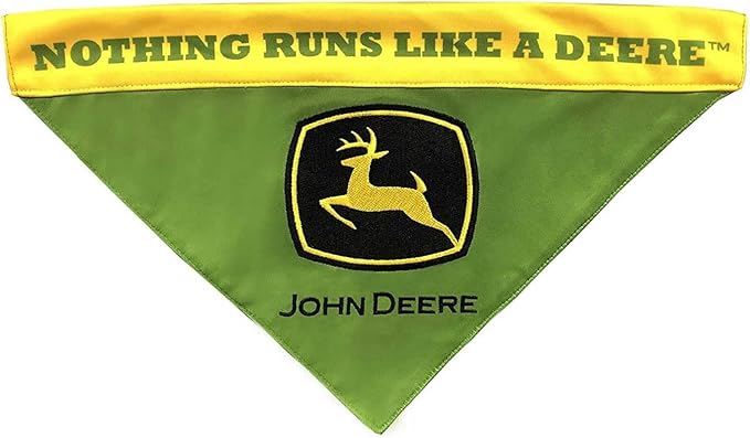 John Deere Reversible PET Bandana for Dogs & Cats, Cute & Stylish Bandana for Pets. Best Bandana for Construction, Tractors, John Deere Fans! Size: Large-Extra Large. Best Collar-Pull-Through Bandana