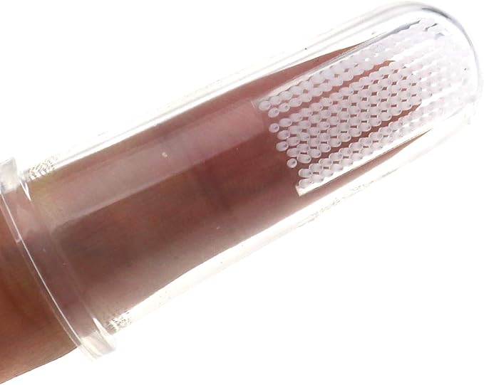 SING F LTD Transparent Pet Dog Cat Finger Toothbrush Soft Silicone Oral Care Teeth Cleaning Hygiene Brush Tool x10