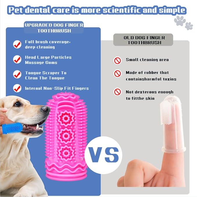 Dog Toothbrush,Dog Tooth Brushing Kit,Dog Finger Toothbrush for Dog Teet Cleaning Dental Cares,6 Pcs