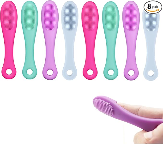 8Pcs Dog Finger Toothbrush, Pet Tooth Brushing Kit with Food Grade Soft Silicone, Easily Clean Teeth Dirt Teeth Cleaning & Dental Care Toothbrush Kit for Puppies, Dogs, Cats and Small Pets