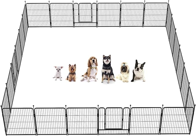 FXW Rollick Dog Playpen for Yard, RV CampingâPatented, 32 inch 24 Panels