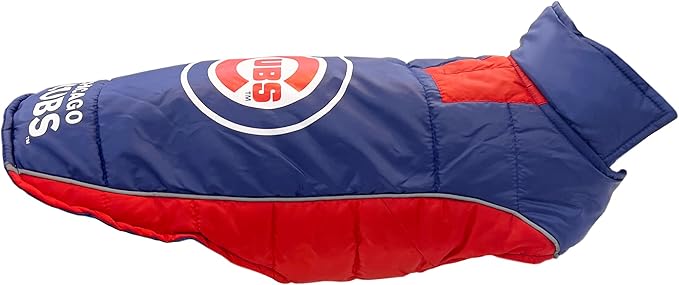 MLB Chicago Cubs Puffer Vest for Dogs & Cats, Size Small. Warm, Cozy, and Waterproof Dog Coat, for Small and Large Dogs/Cats. Best MLB Licensed PET Warming Sports Jacket