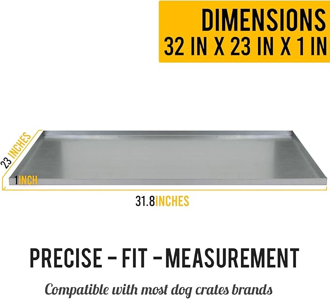 KOPEKS - Heavy Duty Multipurpose Replacement Metal Tray - Galvanized - Rust & Crack Proof - Several for Pet Crates, Grease Trap and others (32 x 23 Inches, Metal Tray)