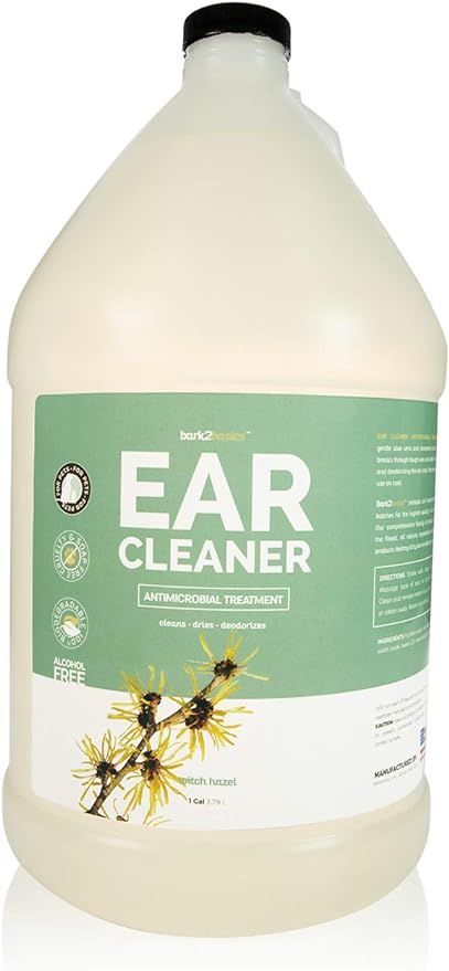Bark 2 Basics Dog Ear Cleaner, 1 Gallon - All Natural, Witch Hazel, Gentle Aloe Vera and Chamomile Extract Base, Breaks Through Tough Wax and Debris, Soap-Free