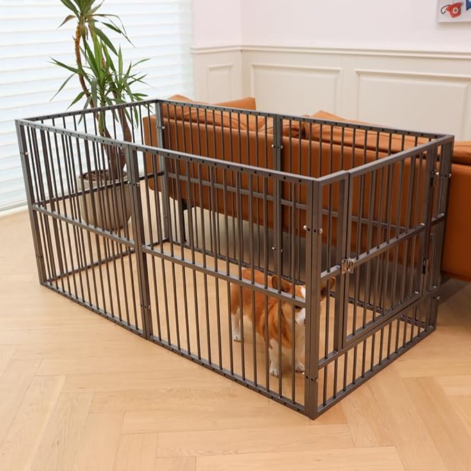 Dog Playpen 31.5" Height Puppy Pen,Heavy duty 31"- 63" Inch Extendable, Safe and Sturdy dog pens, Easy Assemble for Outdoor Indoor pet playpen