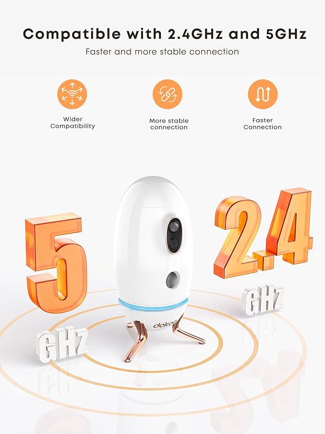 Dog Camera Treat Dispenser, 330° View Dog Cam Pet Security Camera, 2K/4MP HD with Night Vision, Support 2.4 &5 GHz Wi-Fi, 2-Way Audio, Indicator Light, Free Cloud Storage, No Monthly Fee