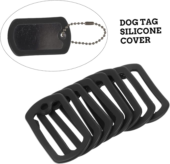 24 Pcs Protective Cover Dog Tags Silencers Dog Tag Silencer Dog Tag Silicone Cover Pet Tag Silencer Cover Metal Pet Tag Sleeve Mute Cover Stainless Steel Man