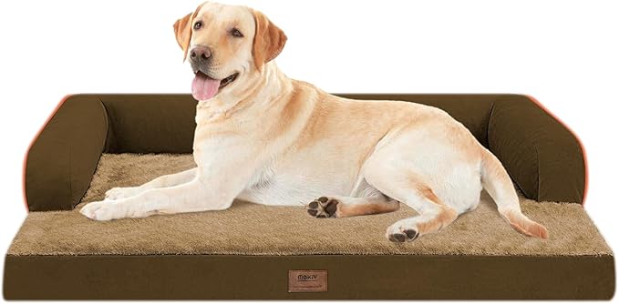 Large Dog Bed Orthopedic Washable - Waterproof with Removable Cover - Memory Foam - XXL Large Big Dogs - Beds Bolster Pet - Couch Sofa