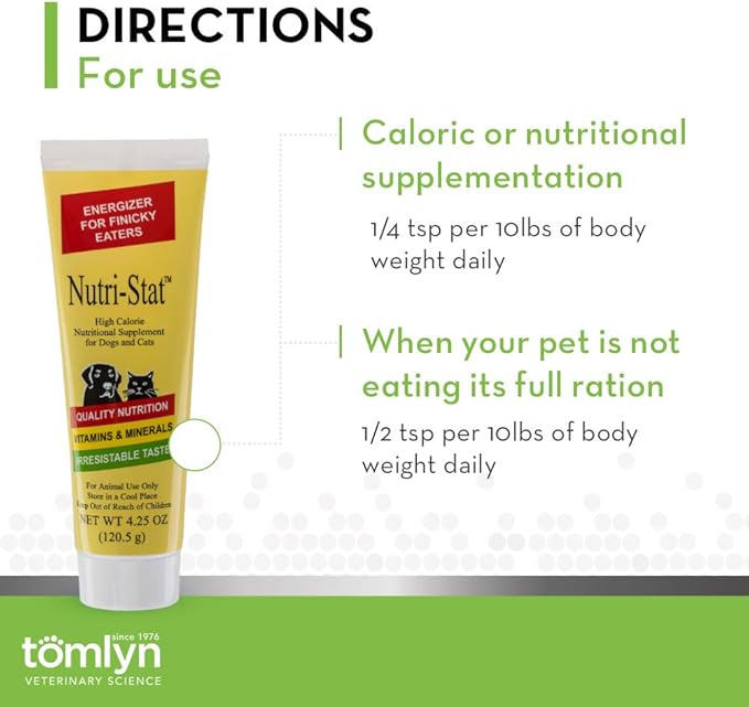 Tomlyn Nutri-Stat Malt-Flavored High Calorie-Nutritional Gel for Dogs & Cats, 4.25oz