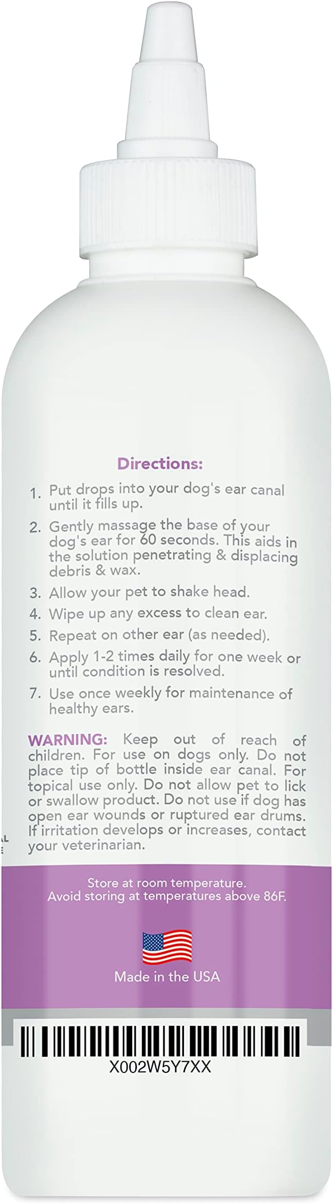 Dog Ear Cleaner Drops - 8oz Dog Cleaning Solution for Ear Cleaning and Grooming - Great for Flushing Out Build Up and Maintaining Hygiene