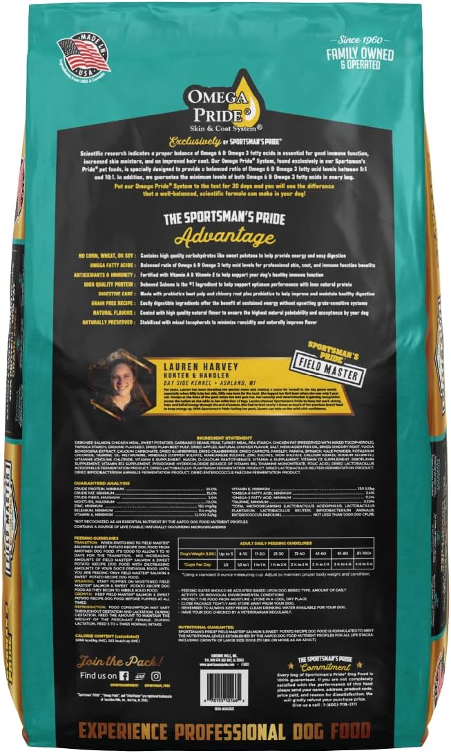 Field Master Grain-Free Salmon & Sweet Potato Recipe Dry Dog Food, 30-lb Bag