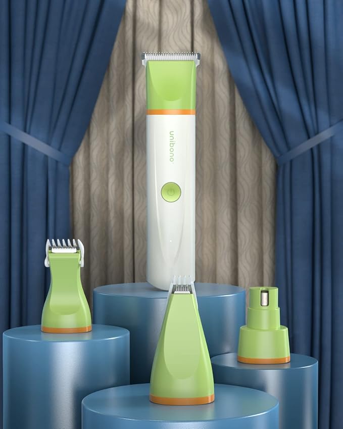 Dog Grooming Clippers Kit, All-in-One Low Noise Slient Electric Clippers Rechargeable Cordless Waterproof Small Paw Trimmer Nail Grinder Quiet Pet Shaver for Dogs Cats at Home