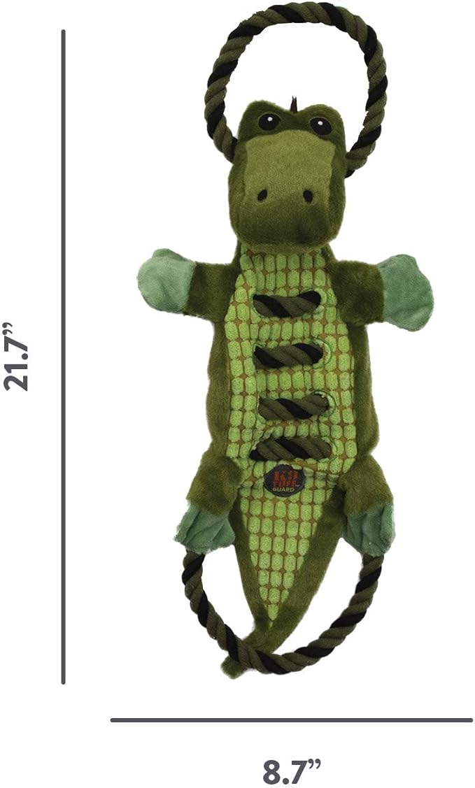Outward Hound Ropes-A-Go-Go Gator Interactive Plush Squeaky Dog Tug Toy