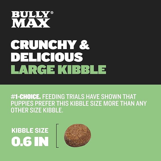 Bully Max Puppy Food 24/14 High Protein & Growth Formula - Dry Dog Food with Lamb & Rice for Small & Large Breed Puppies - Natural, Slow-Cooked, Sensitive Stomach Pet Food - 15lbs (3 bags, 5 lbs each)