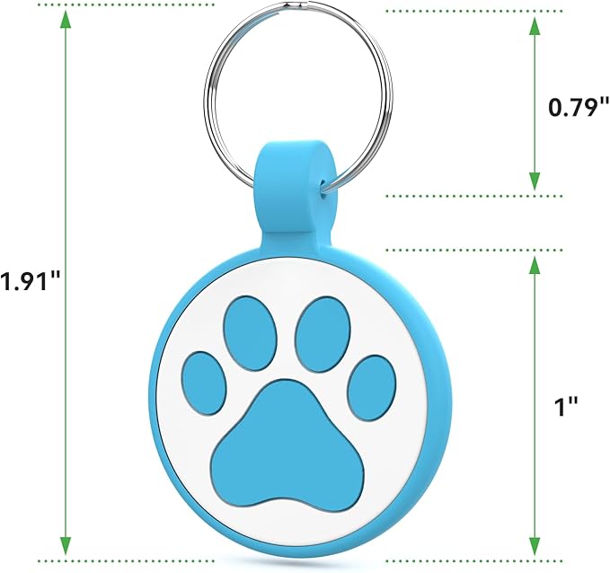QR Code Cat Tag, Modifiable Pet Online Profile Page, Multiple Emergency Contact, Silent Silicone Cat Tag, Lightweight, No Jinging, Collar Accessories, QR Cat ID Tag (Small Breeds - 1", Blue)