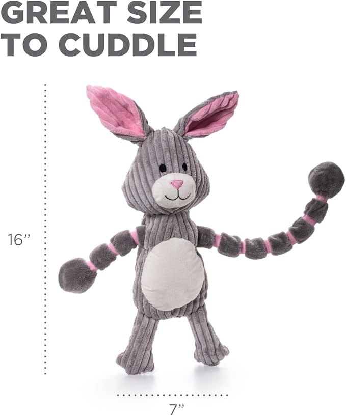 Outward Hound Thunda Tugga Bunny Plush & Squeaky Dog Tug Toy