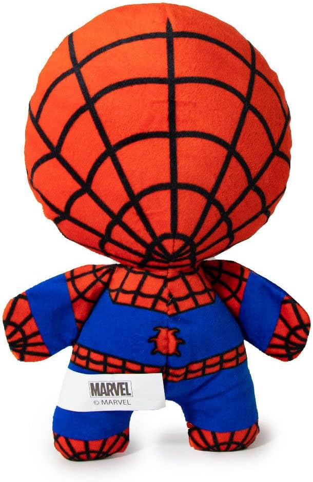 Buckle-Down Dog Toy, Marvel, Plush Squeaker Spider Man Kawaii Standing Pose, Multi Color, 8" x 6", DTPT-SPDCZ