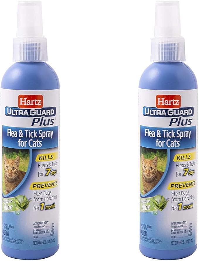 Hartz UltraGuard Plus Cat Flea & Tick Spray, 8 oz (Pack of 2)
