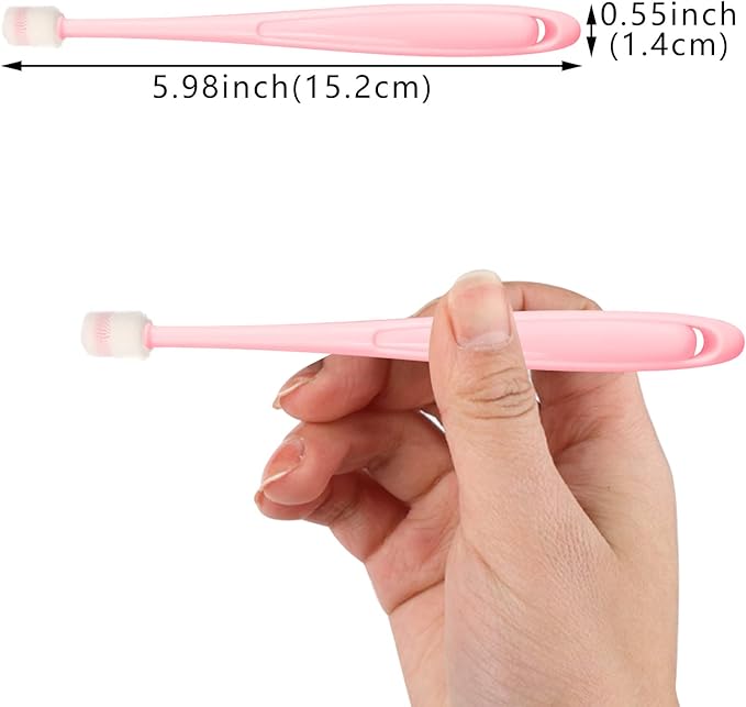 4 Pack Cat & Dog Toothbrush 360 Degree Cleaning Soft Bristled Brush Dental Care Protect Teeth Deep and Effective Pet Tooth Cleaning Tools for Cat and Dogs (Pink+Blue)