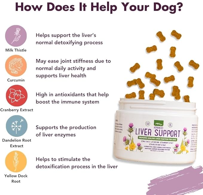 iHeartDogs Advanced Milk Thistle Liver Supplement for Dogs - Dog Liver Support with Milk Thistle, Turmeric Curcumin, Cranberry & Dandelion Root Extract