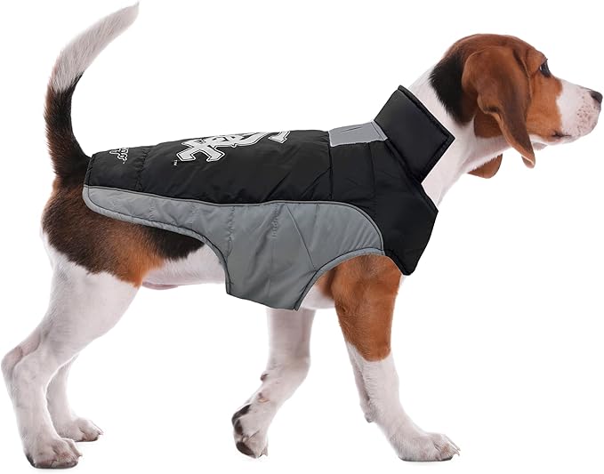 MLB Chicago White Sox Puffer Vest for Dogs & Cats, Size Large. Warm, Cozy, and Waterproof Dog Coat, for Small and Large Dogs/Cats. Best MLB Licensed PET Warming Sports Jacket