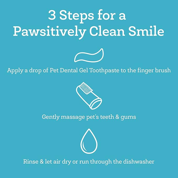 Oxyfresh Premium Pet Toothbrush – Easy Dog Teeth Cleaning – Helps Remove Plaque & Tartar – Gentle on Gums – includes 6 Soft Cat & Dog Finger Toothbrushes (Large)