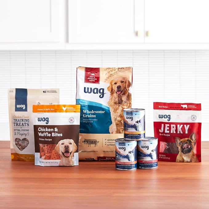 Amazon Brand – Wag Dry Dog Food, Beef and Brown Rice, 30 lb Bag (Pack of 1)