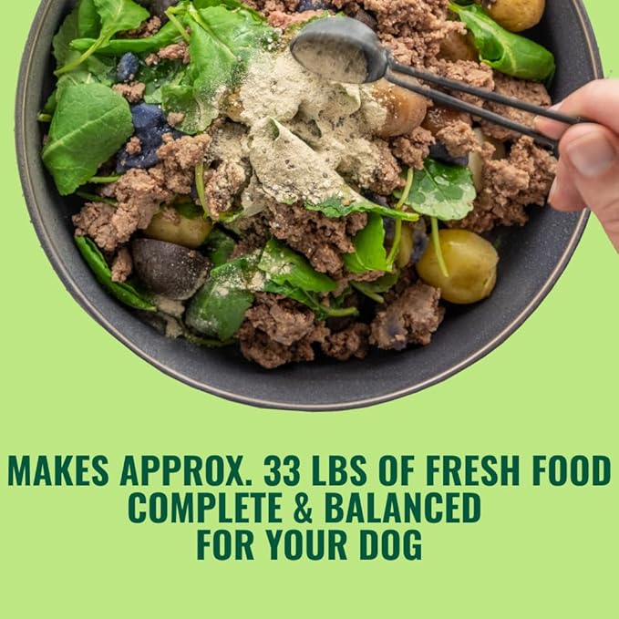 Homemade Dog Food Supplement Dog Vitamins Made in USA Add to Holistic Whole Food Diets Raw BARF All Breeds Puppy Adult 16oz Powder