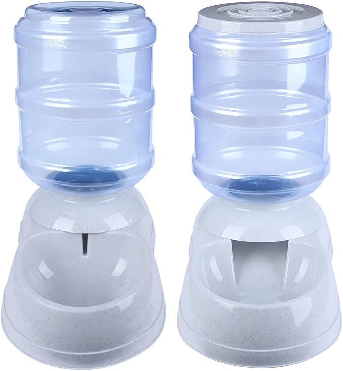 Automatic Pet Feeder and Water Dispenser Gravity Feeder and Waterer Set, 3 Gallon/11L Water Large Capacity,12 Pound Food Capacity